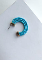 Guadeloupe Turquoise Beaded Hoop Earrings-***FINAL SALE***-Hand In Pocket