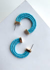 Guadeloupe Turquoise Beaded Hoop Earrings-***FINAL SALE***-Hand In Pocket