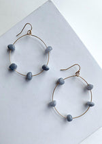 Cloud Cover Gray Stone Hoops-Hand In Pocket