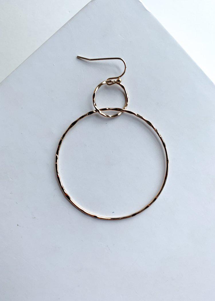 Reynolds Thin Double Gold Hoops-Hand In Pocket