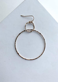 Reynolds Thin Double Gold Hoops-Hand In Pocket