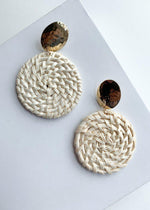 Kampala White Circle Basket Woven Drops-Hand In Pocket