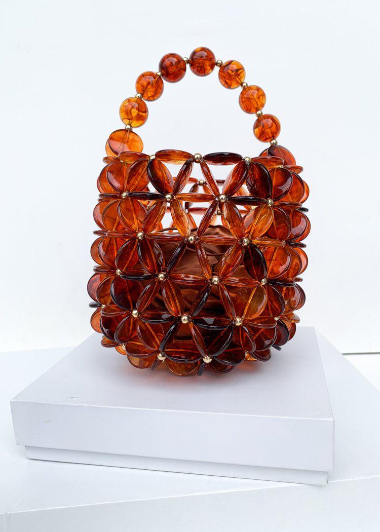 Daisy Acrylic Beaded Mini Bag-Hand In Pocket