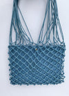 Ischia Sky Blue Mesh Mixed Media Tote-Hand In Pocket