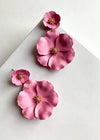 Ginger Pink Floral Drop Earrings-Hand In Pocket