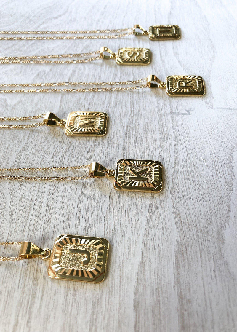 Bracha initial sale card necklace