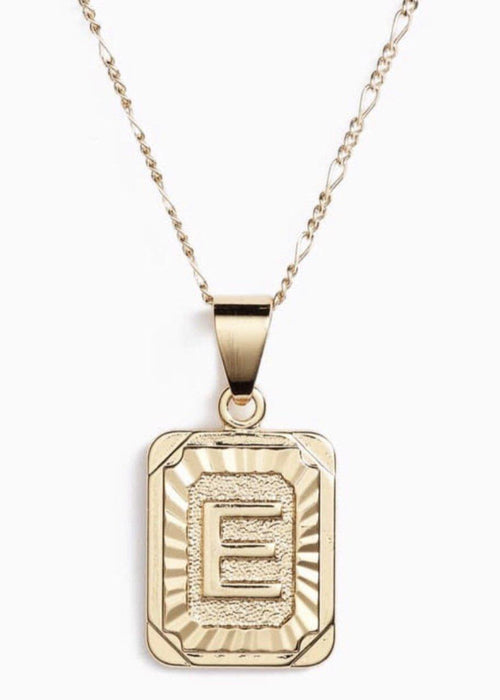 BRACHA Initial Card Necklace - Gold-Hand In Pocket