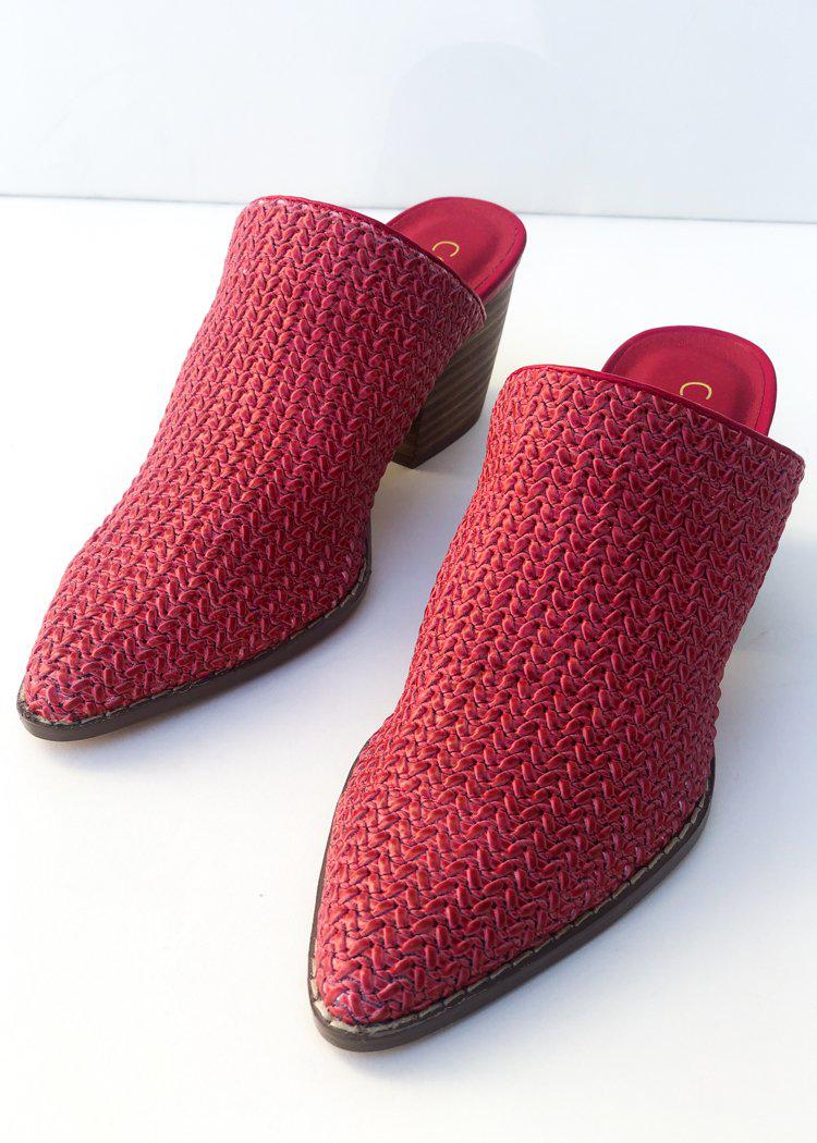 Matisse Jaxon Red Woven Heel Mules-***FINAL SALE***-Hand In Pocket