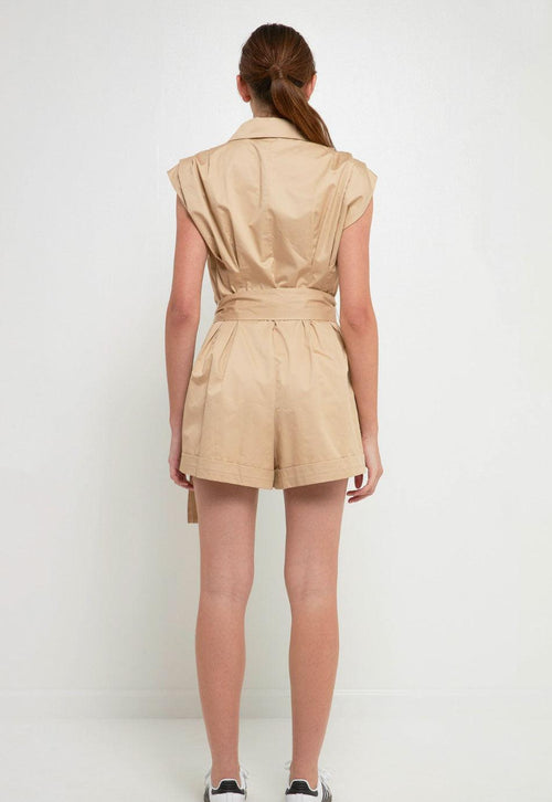 Nora Collared Romper ***FINAL SALE***-Hand In Pocket