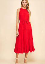 Elise Midi Dress-Red-Hand In Pocket