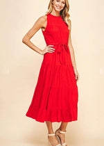 Elise Midi Dress-Red-Hand In Pocket