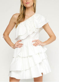 Camelia One Shoulder Tiered Mini Dress ***FINAL SALE***-Hand In Pocket