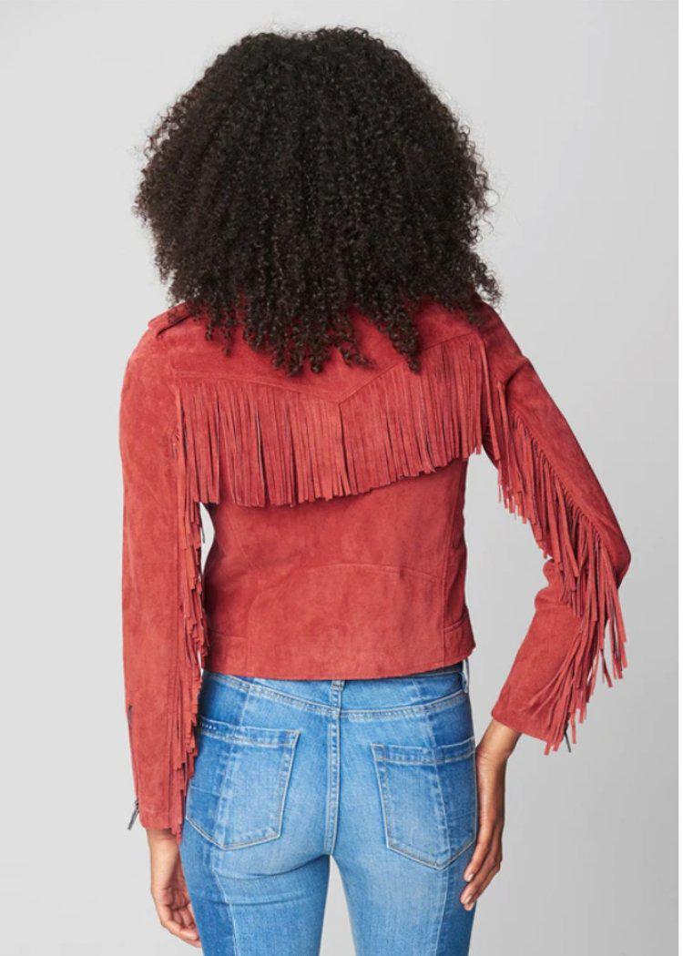 Blank NYC Fired Up Fringed Jacket-Hand In Pocket