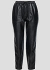 Blank NYC No Guidance Leather Jogger - Black-***FINAL SALE***-Hand In Pocket