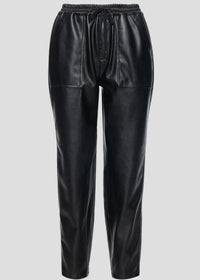 Blank NYC No Guidance Leather Jogger - Black-***FINAL SALE***-Hand In Pocket