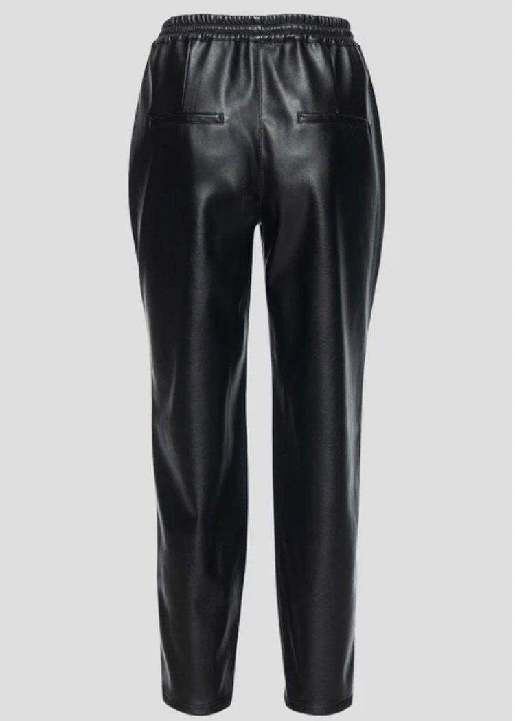 Blank NYC No Guidance Leather Jogger - Black-***FINAL SALE***-Hand In Pocket