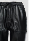Blank NYC No Guidance Leather Jogger - Black-***FINAL SALE***-Hand In Pocket