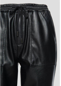 Blank NYC No Guidance Leather Jogger - Black-***FINAL SALE***-Hand In Pocket
