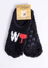 PJ Salvage Wine Slipper Socks-Black-Hand In Pocket