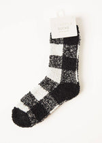 Z Supply Check Plush Socks - Black/White-Hand In Pocket