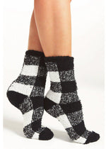 Z Supply Check Plush Socks - Black/White-Hand In Pocket