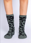 PJ Salvage Leopard Spot Socks - Green-Hand In Pocket