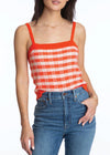 525 America Gingham Sweater Tank-Hand In Pocket