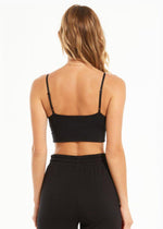Z Supply Up All Night Rib Bra - Black-***FINAL SALE***-Hand In Pocket