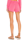 Bobi Drawstring Shorts-Hot Pink-Hand In Pocket