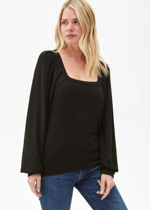 Michael Stars Polly Square Neck Top - Black-***FINAL SALE***-Hand In Pocket