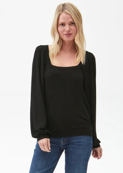 Michael Stars Polly Square Neck Top - Black-***FINAL SALE***-Hand In Pocket