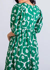 Karlie Dasia Puff Sleeve Poplin Dress-Hand In Pocket