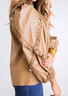 Karlie Turtlecreek Faux Leather Blouse - Khaki-Hand In Pocket