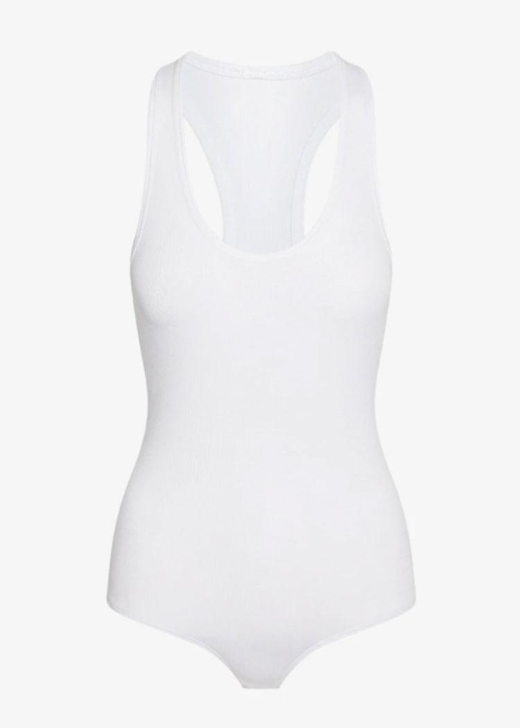 Commando Luxury Racer Back Bodysuit - White-Hand In Pocket