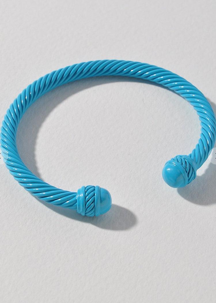 Cable Cuff - Blue***FINAL SALE***-Hand In Pocket