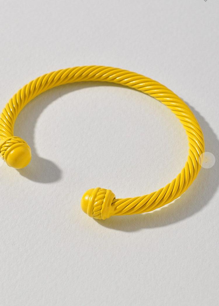 Cable Cuff - Yellow***FINAL SALE***-Hand In Pocket