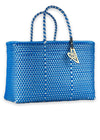 Maria Victoria Medium Handwoven Alignment Tote- Cobalt + Silver-Hand In Pocket