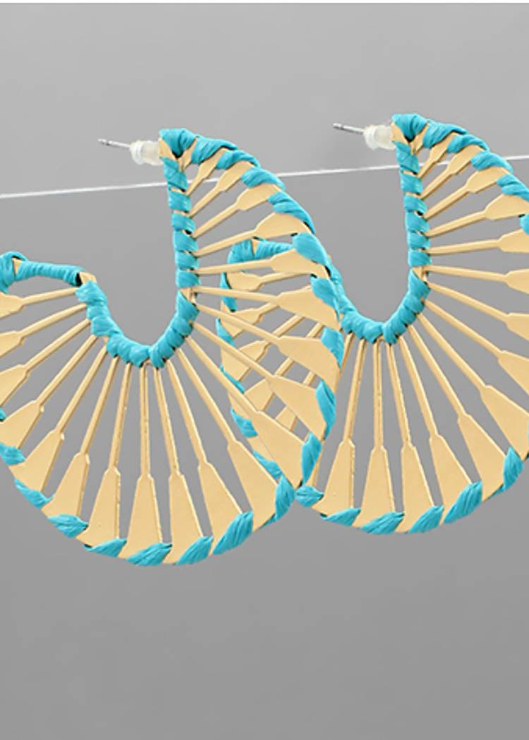 Calabar Hoops-Turquoise-Hand In Pocket