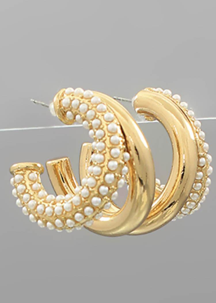 Astola Pearl Hoops-Hand In Pocket