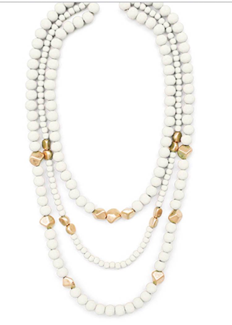 Choroni Layered Necklace - Ivory-Hand In Pocket