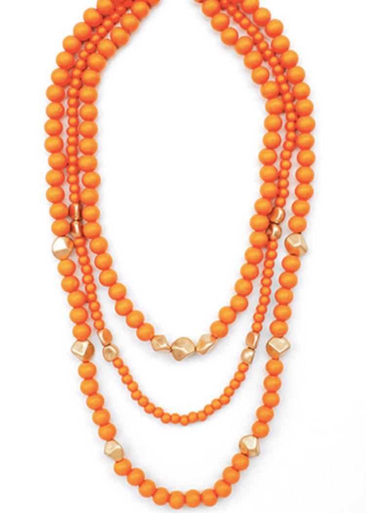Choroni Layered Necklace - Orange ***FINAL SALE***-Hand In Pocket