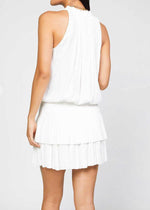 Howell Cinch Waist Sleeveless V-neck Dress - White-Hand In Pocket