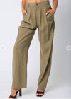 Ava Wide Leg Trouser-Olive ***FINAL SALE***-Hand In Pocket