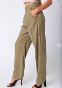 Ava Wide Leg Trouser-Olive ***FINAL SALE***-Hand In Pocket