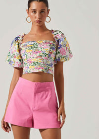 ASTR THE LABEL LIN CROP TOP-Hand In Pocket