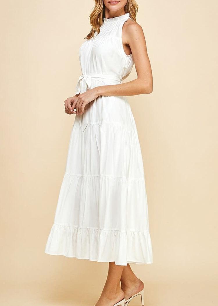 Elise Midi Dress-White ***FINAL SALE***-Hand In Pocket