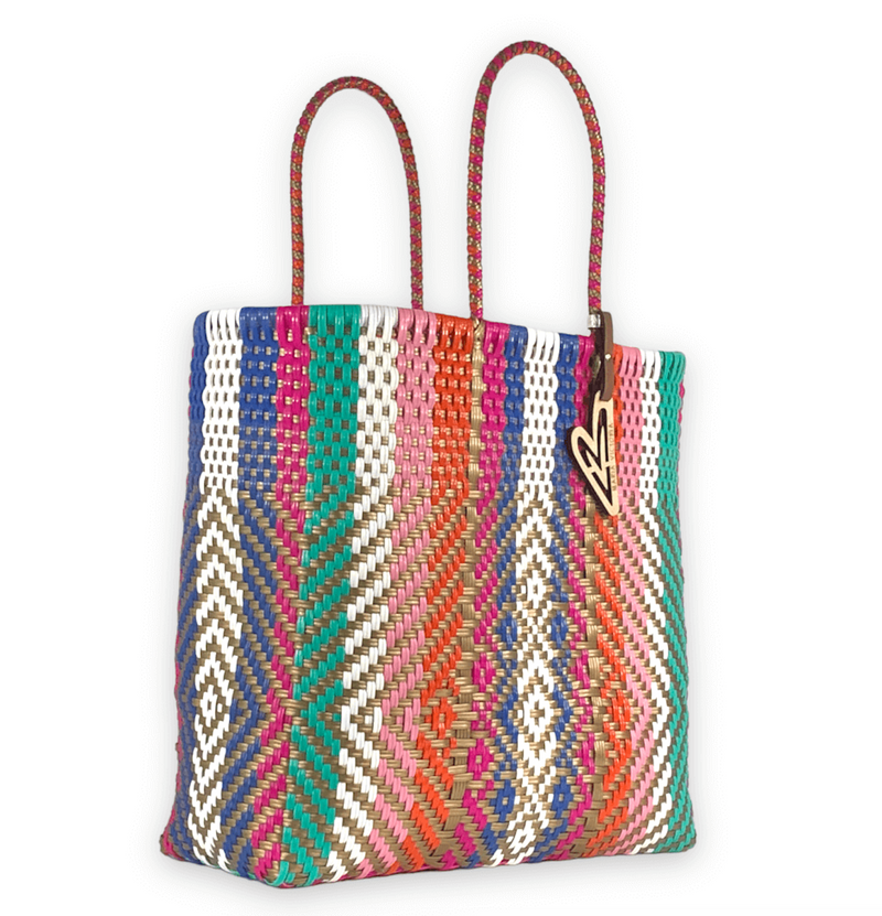 Maria Victoria Lilac Roller Handwoven Tote Large-Hand In Pocket
