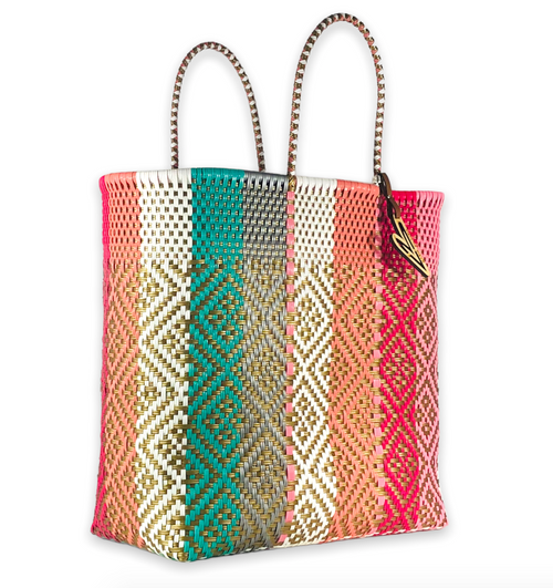 Maria Victoria Roseate Spoonbill Handwoven Tote Large-Hand In Pocket