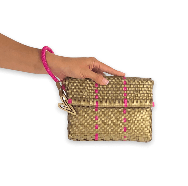 Maria Victoria Toucan Handwoven Tote Wristlet GP-Hand In Pocket