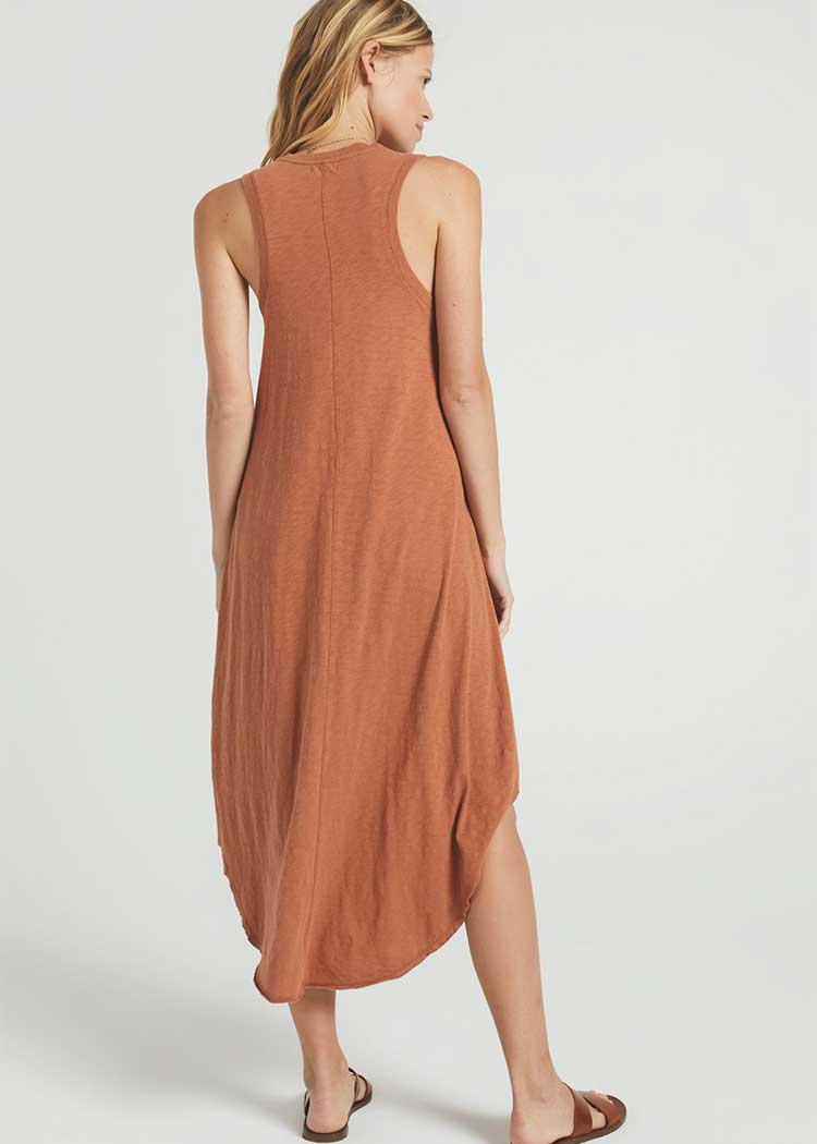 Z Supply Reverie Midi Dress - Vintage Brown-Hand In Pocket